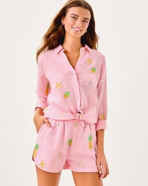 Lilly Pulitzer 3" Elodey Linen Short - Pink