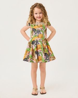 Lilly Pulitzer Girl's Idala Short Sleeve Dress, Fit-And-Flare, Short Sleeves - Yellow
