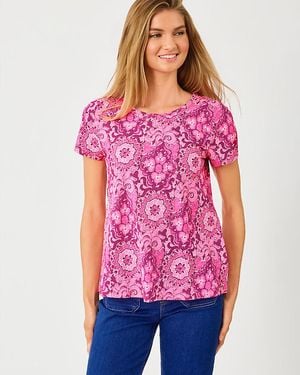 Lilly Pulitzer Etta Scoop Neck Top - Red
