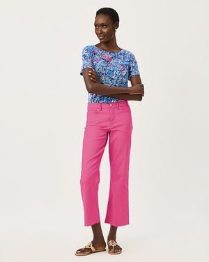 Lilly Pulitzer "28" Lindessa High Rise Crop Jean" - Pink
