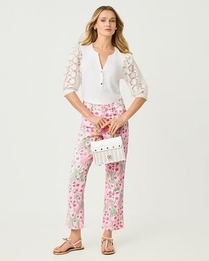 Lilly Pulitzer 27" Annet High Rise Crop Flare Jean - Multicolor