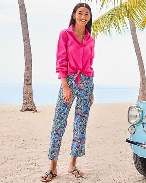 Lilly Pulitzer "27" Harleen High Rise Crop Jean" - Blue