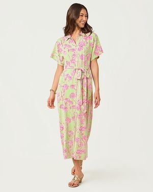 Lilly Pulitzer Upf 50+ Mckennon Maxi Shirtdress - White