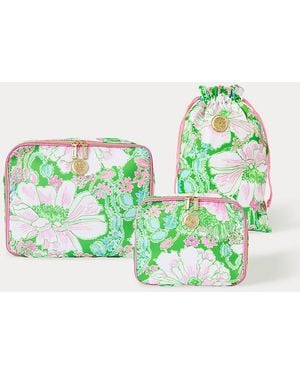 Lilly Pulitzer Packing Cube Set & Shoe Bag - Green
