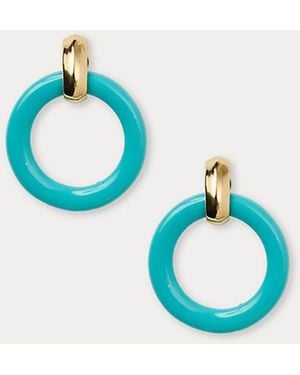 Lilly Pulitzer Kenneth Jay Lane Doorknocker Post Earrings - Blue