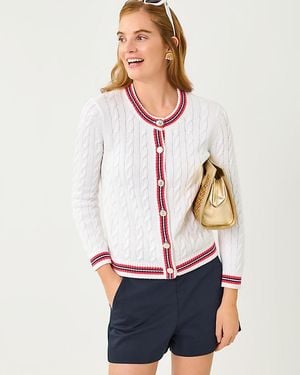 Lilly Pulitzer Brockton Crew Neck Cardigan - White