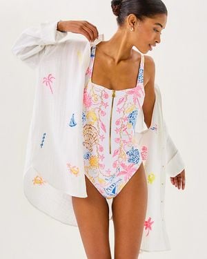 Lilly Pulitzer Kwitney Long Sleeve Cover-up - White
