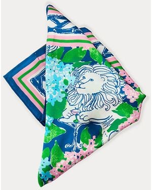 Lilly Pulitzer Lydia The Lion Silk Scarf - Blue