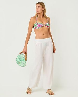 Lilly Pulitzer "30" Enzo Cotton Cover-Up Pant" - White