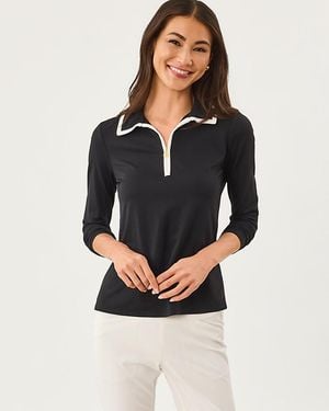 Lilly Pulitzer Upf 50+ Luxletic Frida Half Zip Polo - Black