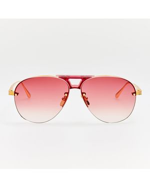 Linda Farrow Taya Sunglasses - Pink
