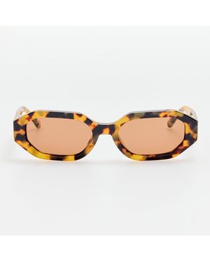The Attico x Linda Farrow Irene Angular Sunglasses - Brown