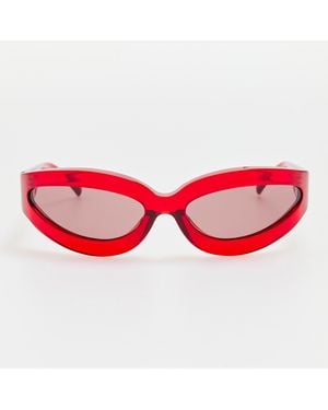 The Attico x Linda Farrow Agnes Wrap Sunglasses - Red