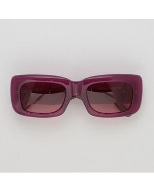 The Attico x Linda Farrow Marfa Rectangular Sunglasses - Purple
