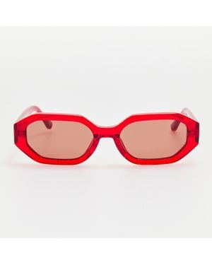 The Attico Irene Angular Sunglasses - Red