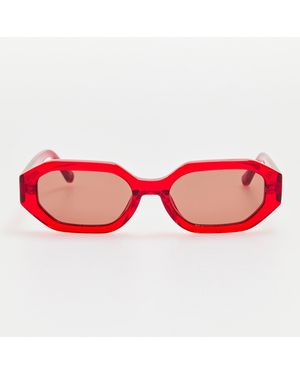 The Attico x Linda Farrow Irene Angular Sunglasses - Red