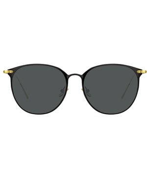 Linda Farrow Sophia Oval Sunglasses - Black