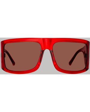 The Attico x Linda Farrow Andre Oversized Sunglasses - Red