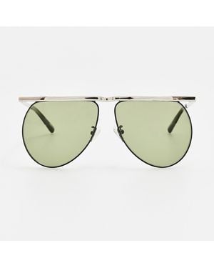 The Attico x Linda Farrow Mina Aviator Sunglasses - Brown