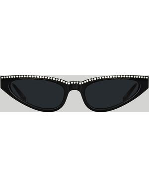 Magda Butrym x Linda Farrow Slim Cat Eye Sunglasses - Black