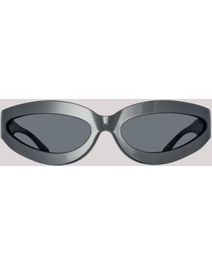 The Attico x Linda Farrow Agnes Wrap Sunglasses - Grey