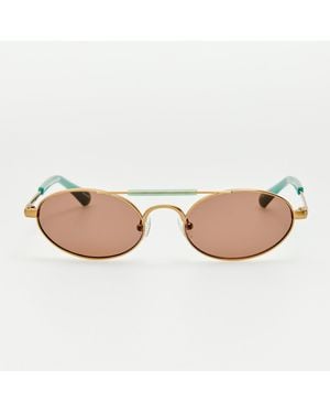 Dries Van Noten Oval Sunglasses - Brown