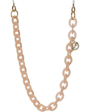 Linda Farrow Peach Oval Link Acetate Chain - Metallic