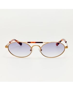 Dries Van Noten Oval Sunglasses - Brown