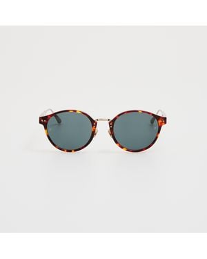 Linda Farrow Men's Marco Oval Sunglasses - Blue
