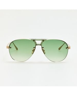 Linda Farrow Taya Sunglasses - Green