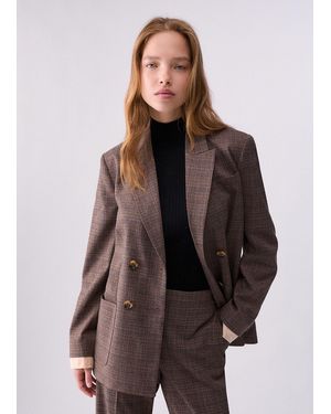 Liu Jo Chaqueta De Cuadro Príncipe De Gales - Marrón