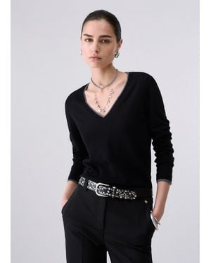 Liu Jo Pull À Col En V - Noir