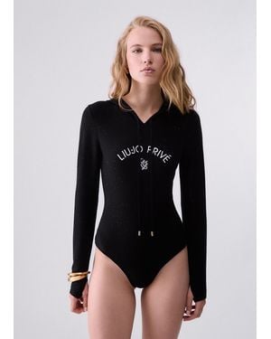Liu Jo Body De Punto Con Capucha - Negro