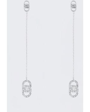 Liu Jo Pendientes Multichain Con Monograma - Blanco