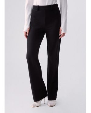 Liu Jo Pantalones De Ajuste Regular En Punto Milano - Negro