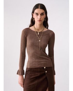 Liu Jo Pullover Mit Carmen-Ausschnitt - Braun