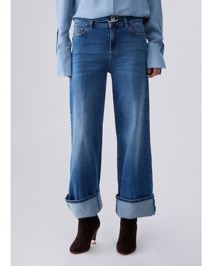 Liu Jo Jeans Flare De Tiro Alto - Azul