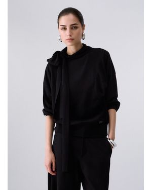 Liu Jo Top Con Detalle De Bufanda - Negro