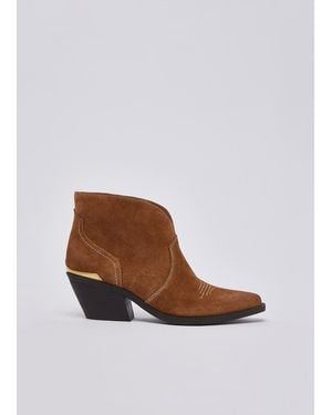 Liu Jo Botines Vaqueros De Ante - Marrón