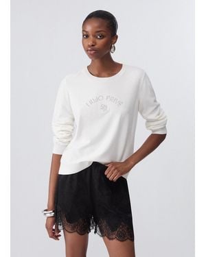Liu Jo Maglia Con Micro Paillettes - Bianco
