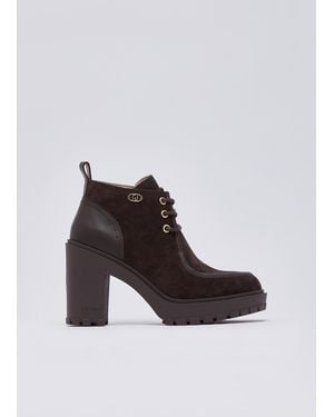 Liu Jo Stiefeletten Aus Veloursleder Schnür - Weiß