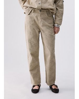 Liu Jo Pantalón De Bordado Inglés - Neutro