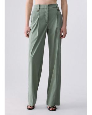 Liu Jo Pantalón Recto De Popelina - Verde