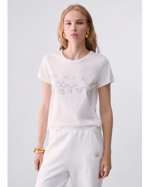 Liu Jo T-Shirt Avec Strass - Blanc
