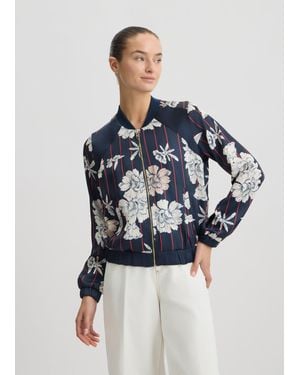 Liu Jo Liu Jo Bomber In Raso Stampato - Blu