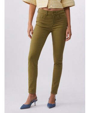 Liu Jo Skinny-Hose Mit Hohem Bund - Grün