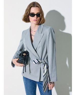 Liu Jo Blazer Con Cravatta - Grigio