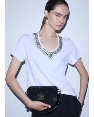 Liu Jo Bolso De Hombro Pequeño Con Charm - Blanco