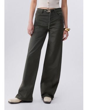 Liu Jo Pantalones Acampanados Con Cinturón - Negro