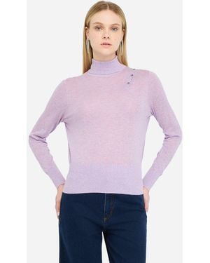 Liu Jo Liu Jo Rollkragenpullover Aus Baumwolle Und Cashmere - Lila